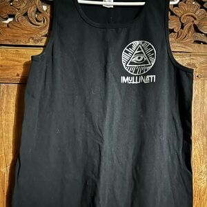 Illuminati Black Graphic Tank Top